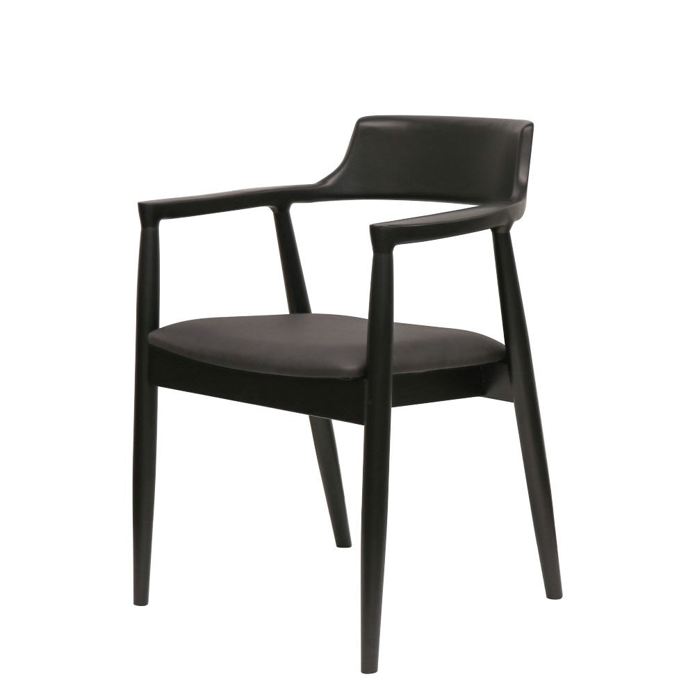 Ealing Dining Chair   Black Leather