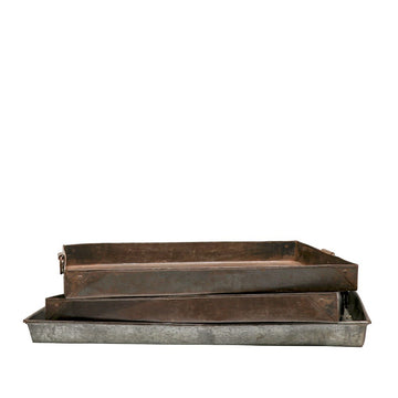 Large metal tray Tray XL with handles