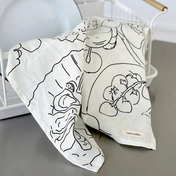 Tea Towel Father Rabbit Lunch