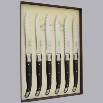 Laguiole Steak Knifes Black- Set 6