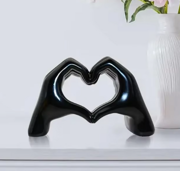 Heart in hand black