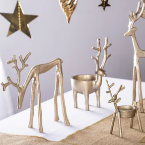 Christmas Prancer large - Gold - Tea Light Holder