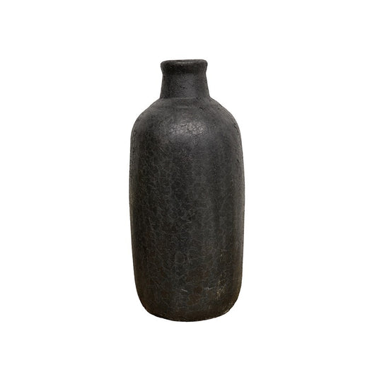 Earthenware Bottle vessel - Aged Black