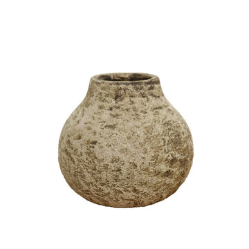Earthenware Small wide mouth pot - Natural