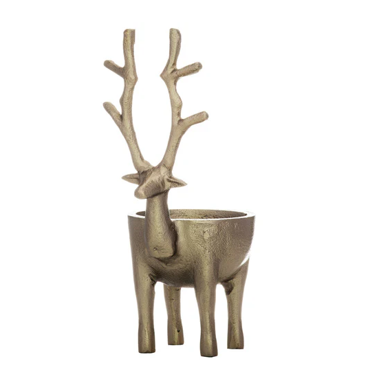 Christmas Prancer large - Gold - Tea Light Holder