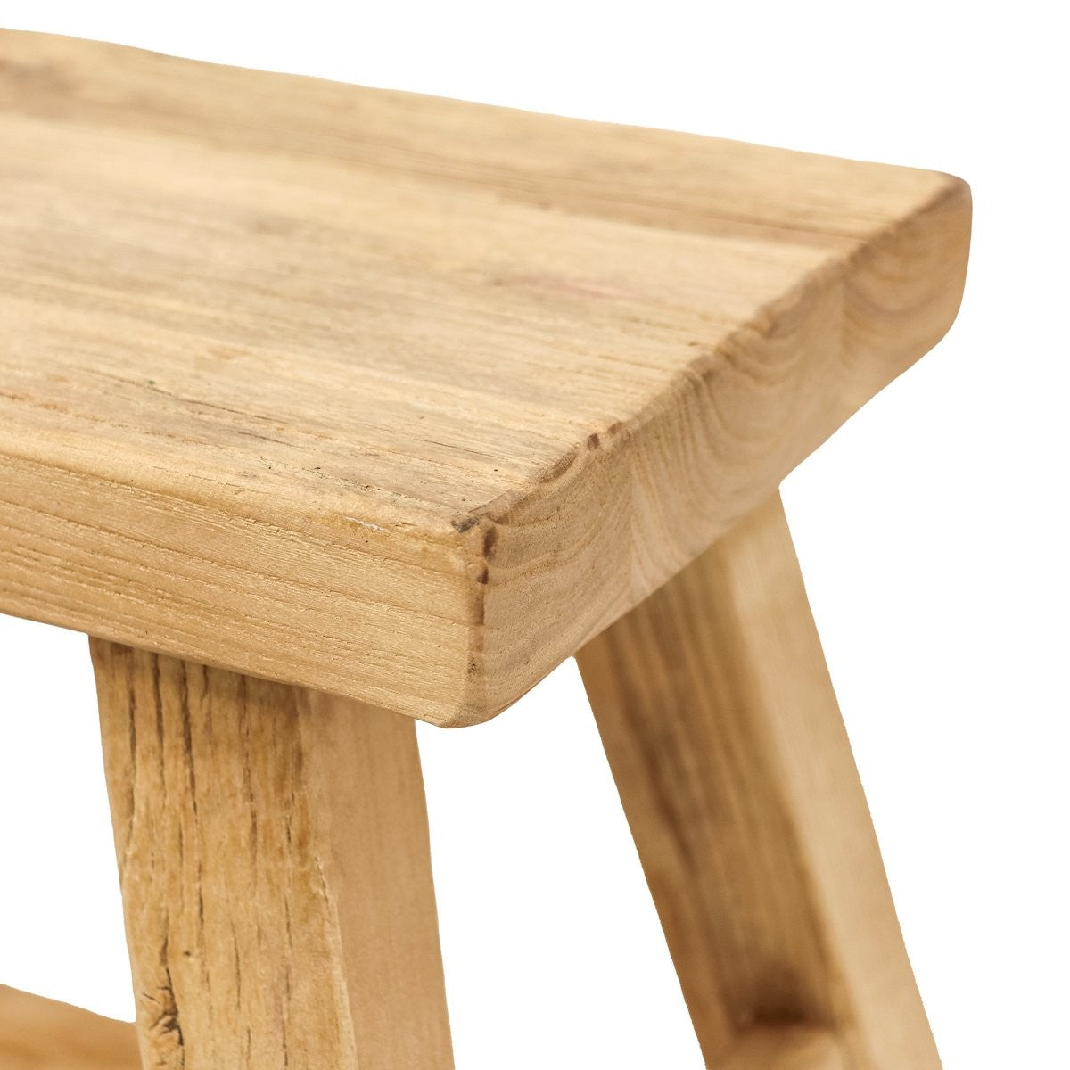 Parq Retangle  Curved Stool Natural