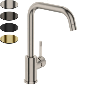 Uno Etch Square Kitchen Mixer - Brushed Nickel