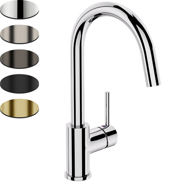 Uno Gooseneck Kitchen Mixer - Chrome