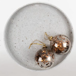 Christmas Glass bauble  Copper Glitter