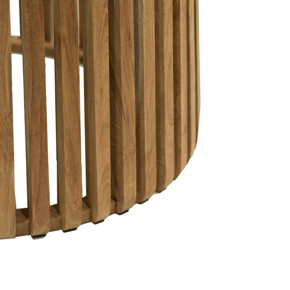 Crusoe Round Slatted side table