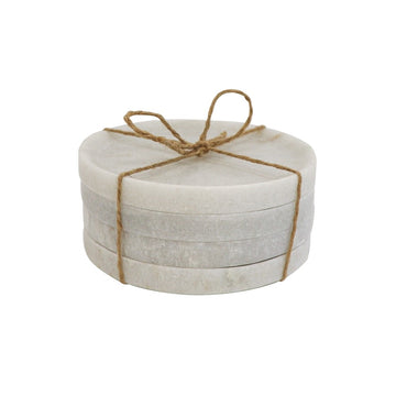 Marble coasters - White - Round