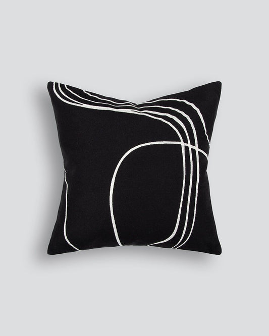 Loveline Ecru Cushion   Black