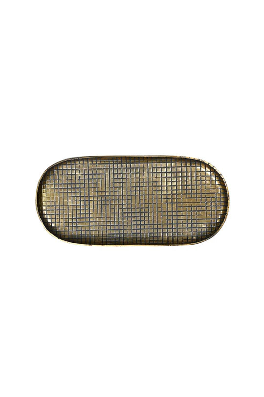Ankara Oval Tray Vintage Brass