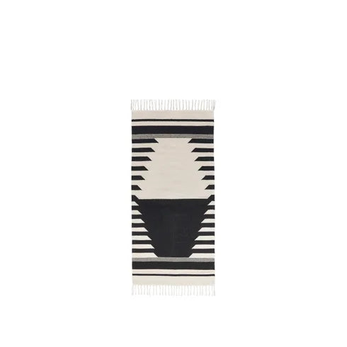 Broste Rug Lselin - Black/Offwhite