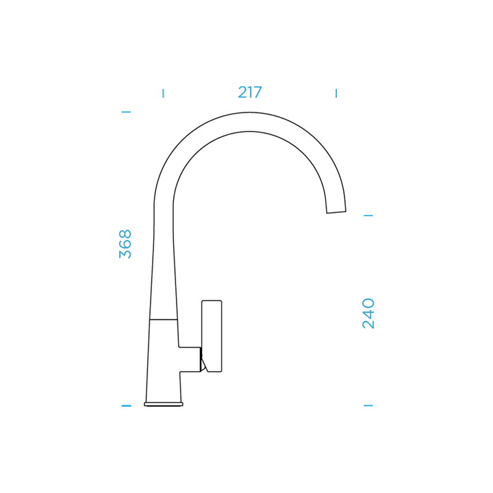 Schock Gota  Fixed Gooseneck tap - Black