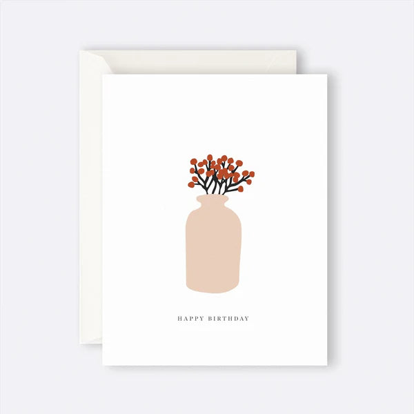 Father Rabbit Card  - Birthday Vase