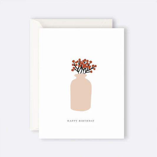 Father Rabbit Card  - Birthday Vase