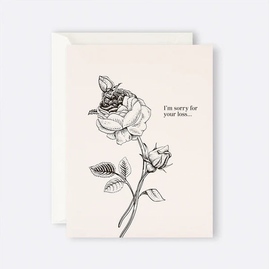 Father Rabbit Card  - Im Sorry For Your Loss Rose