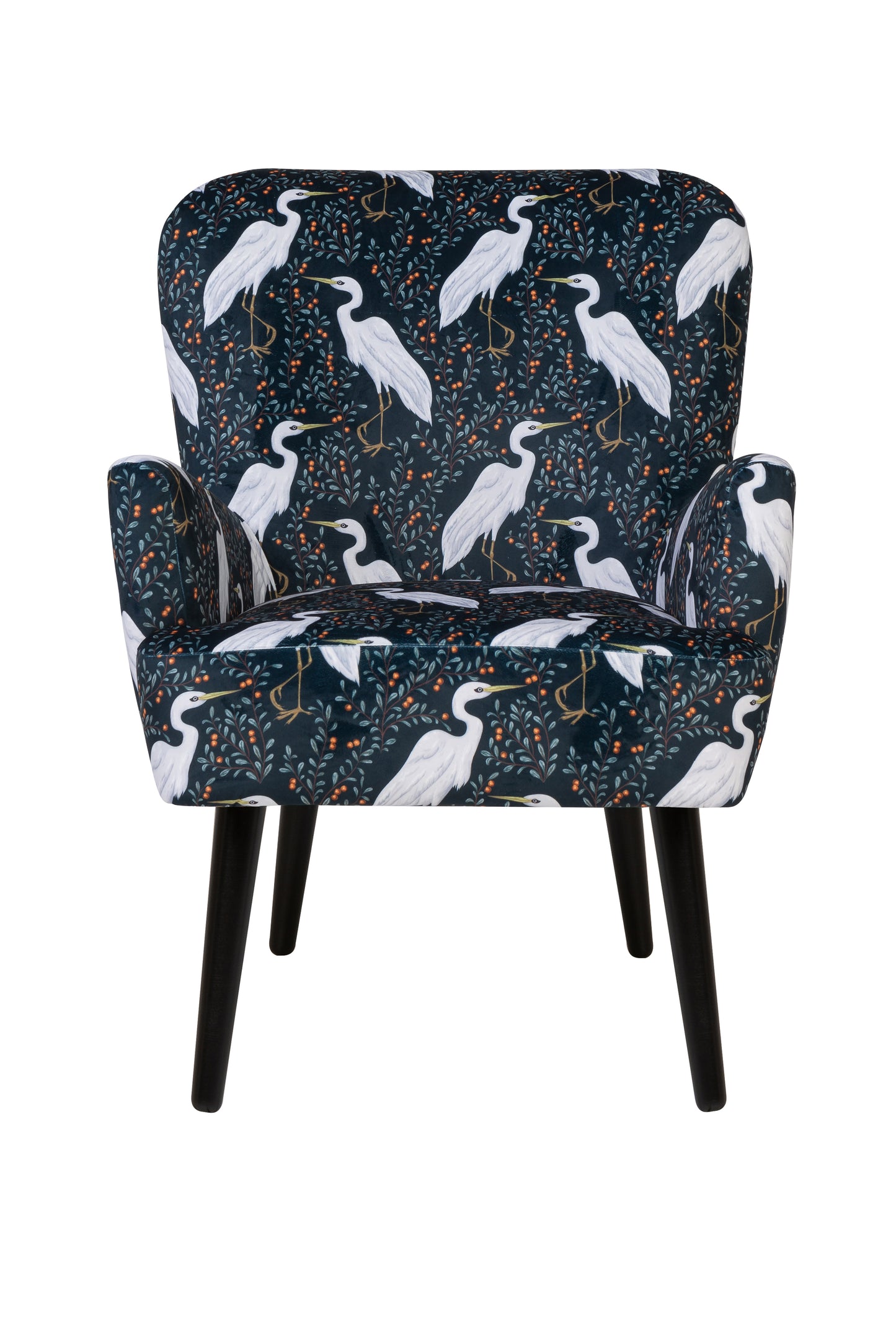 Noja velvet Arm Chair Czaple Print