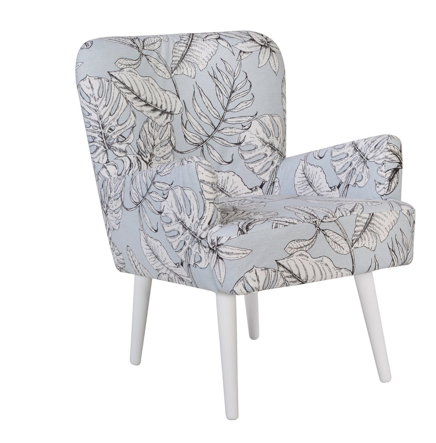 Noja velvet Arm Chair Liscie Print