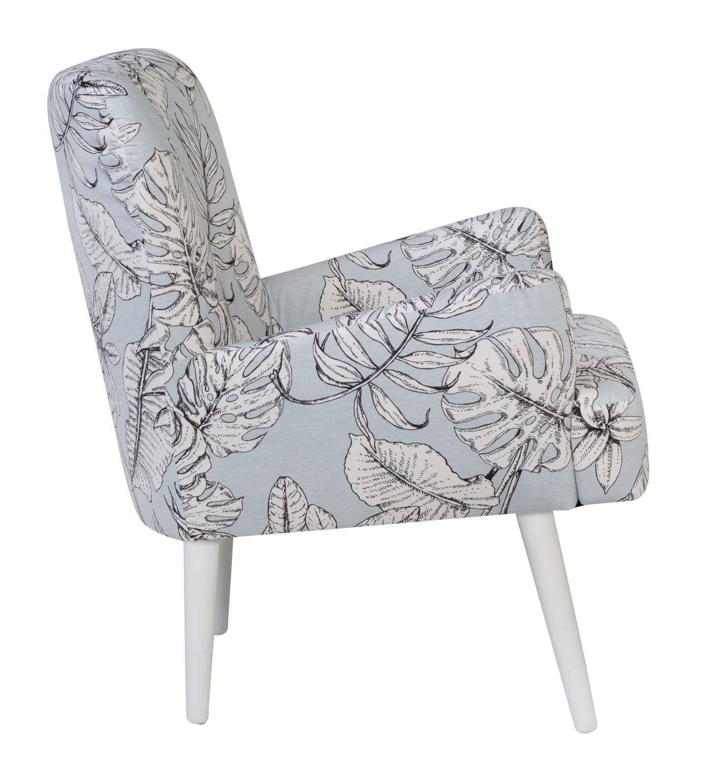 Noja velvet Arm Chair Liscie Print