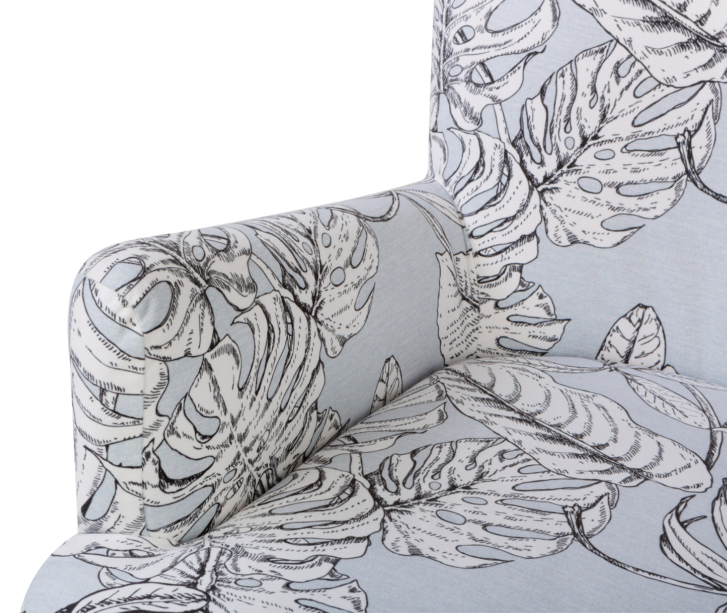 Noja velvet Arm Chair Liscie Print