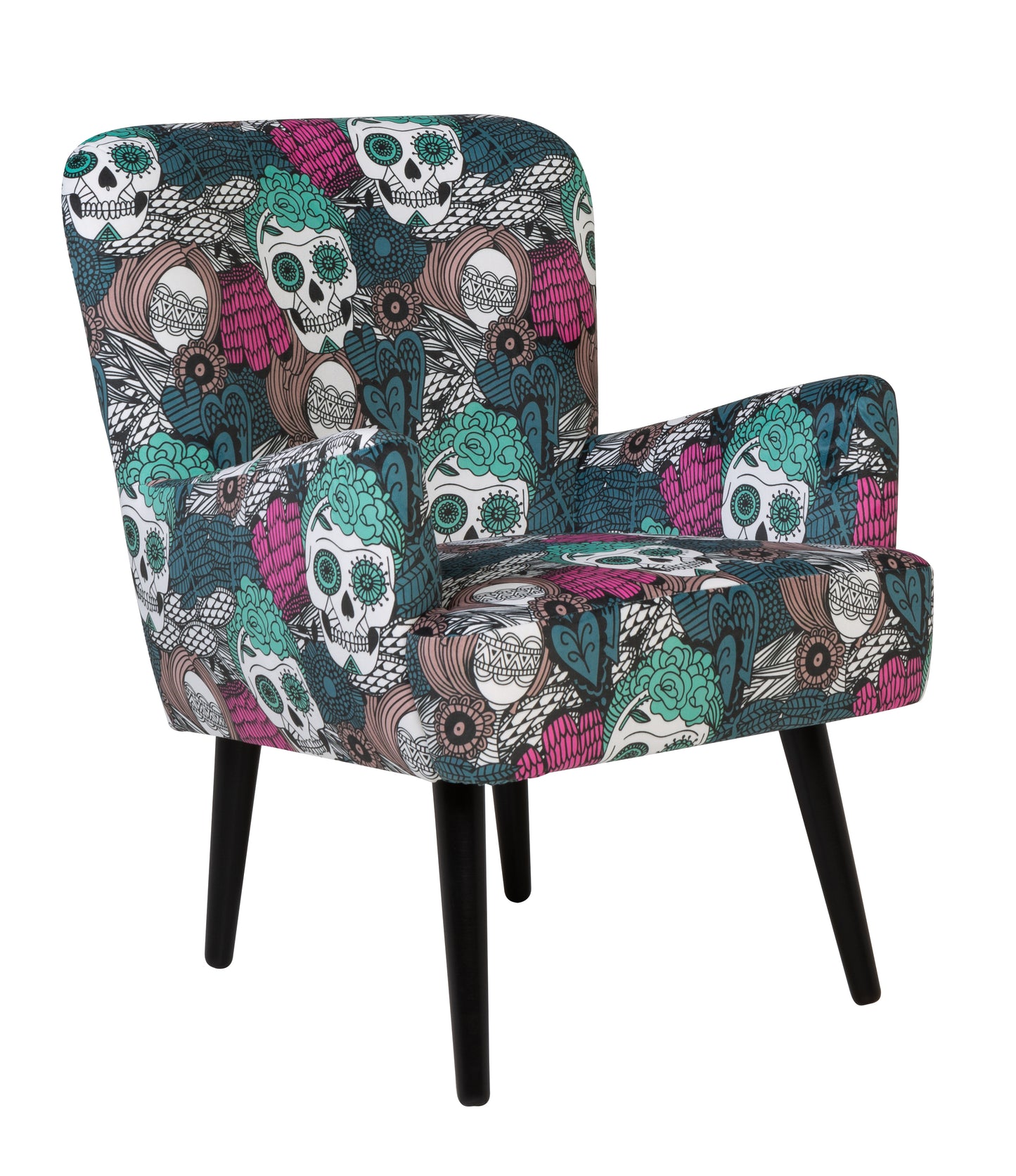 Noja velvet Arm Chair Mexico Print