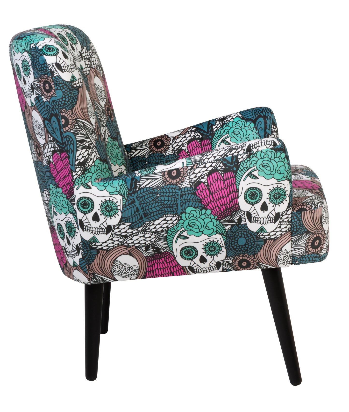 Noja velvet Arm Chair Mexico Print