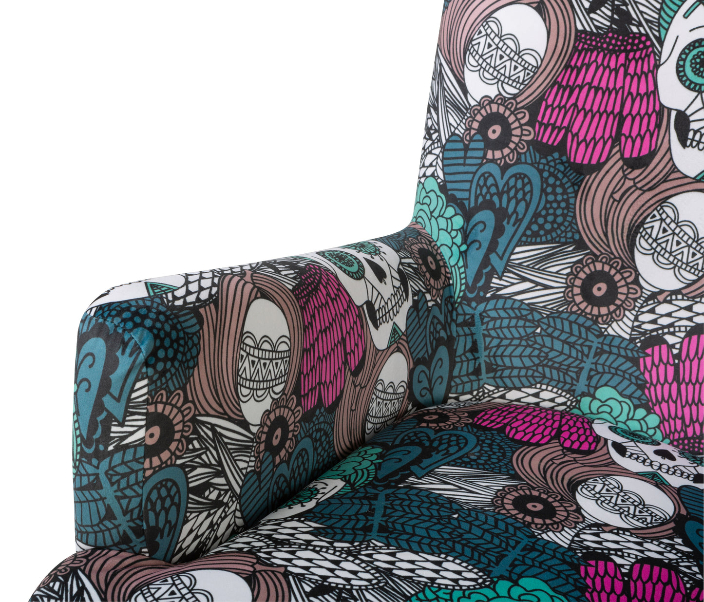 Noja velvet Arm Chair Mexico Print