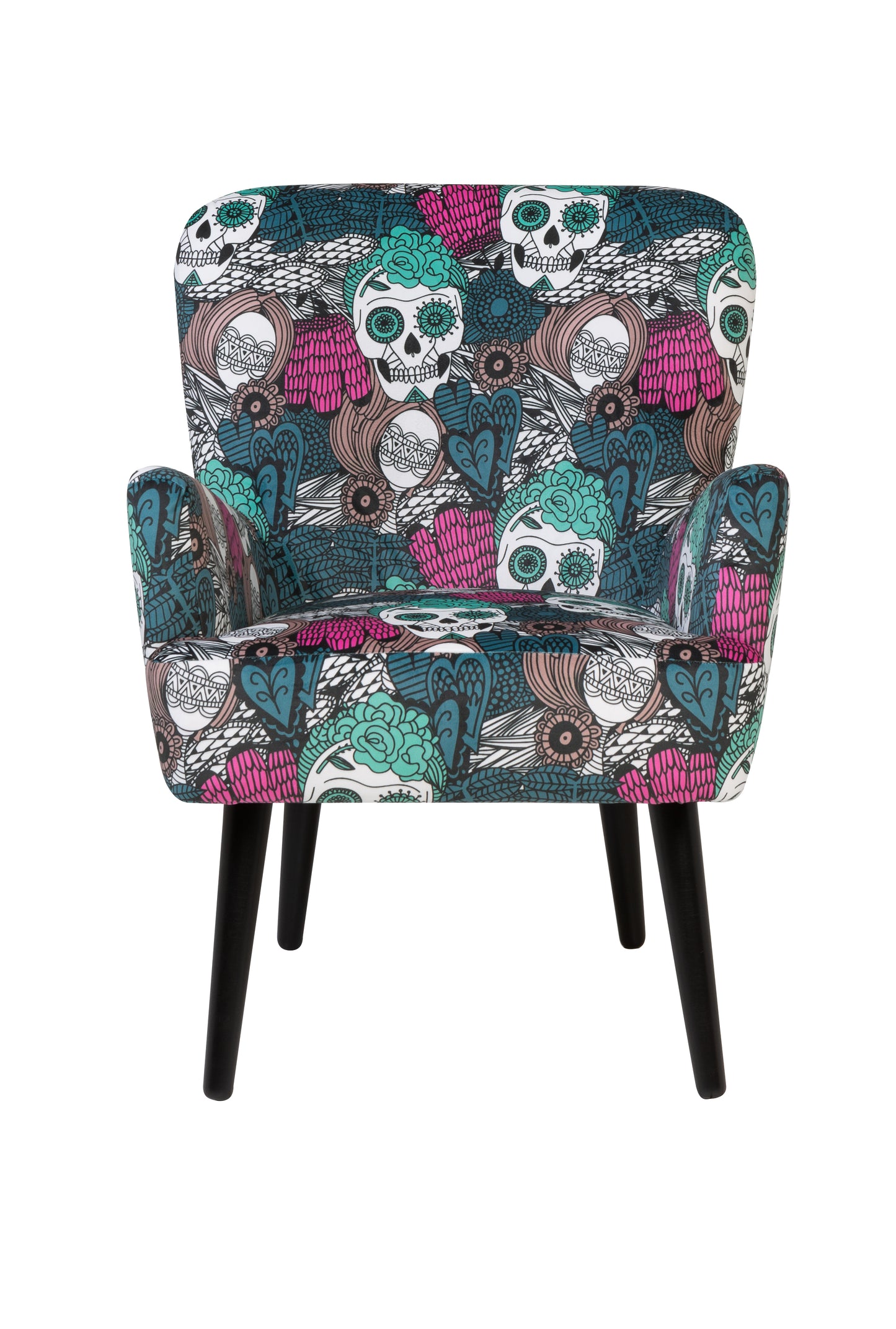 Noja velvet Arm Chair Mexico Print