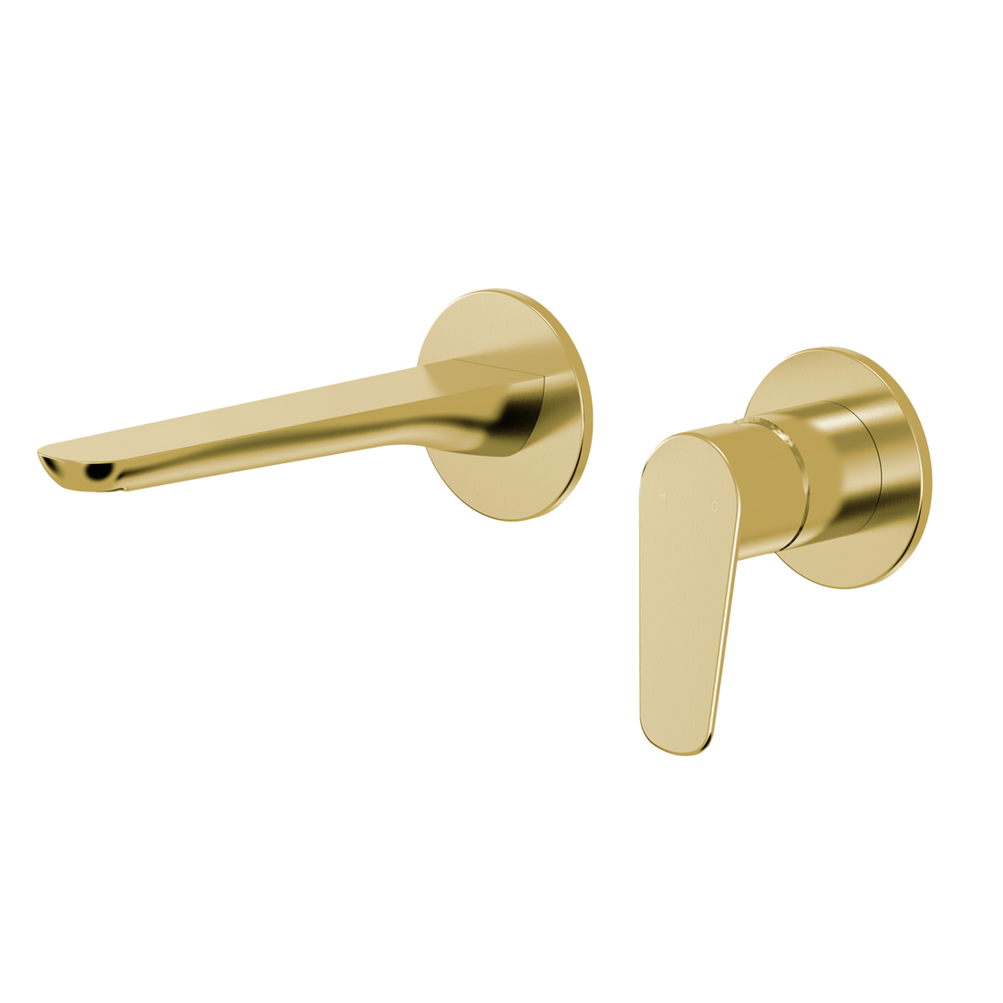Civic Wall Mount Basin Mixer - Brushed Gold