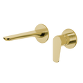 Civic Wall Mount Basin Mixer - Brushed Gold