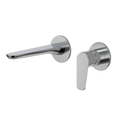 Civic Wall Mount Basin Mixer - Brushed Stainless