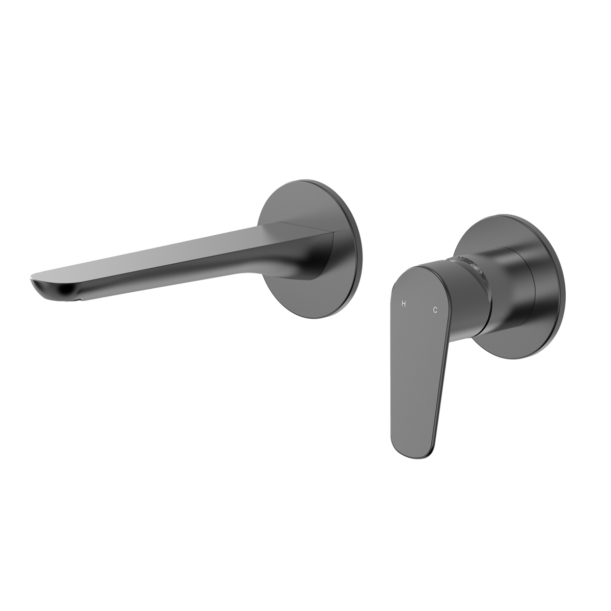 Civic Wall Mount Basin Mixer - Gunmetal