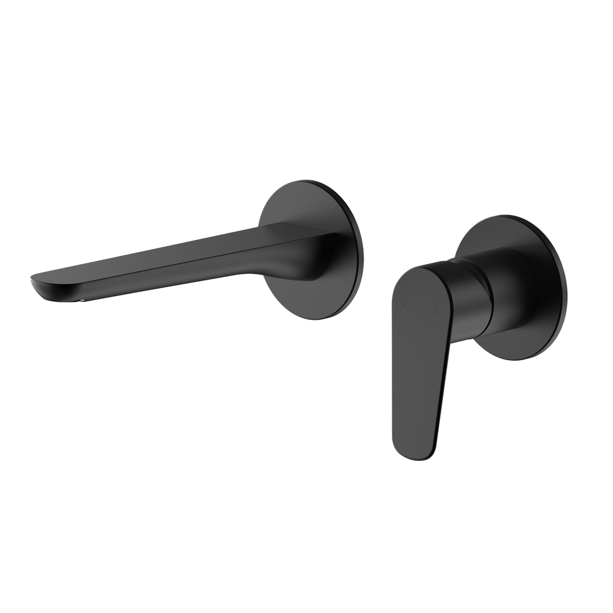 Civic Wall Mount Basin Mixer - Matte Black