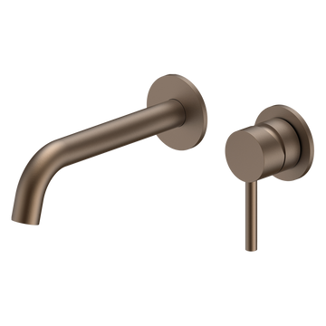 Pioneer Wall Mount Basin Mixer - Brushed Bronze