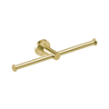 Metro Double Toilet Roll Holder - Brushed Gold