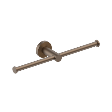 Metro Double Toilet Roll Holder - Brushed Bronze