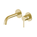 Pioneer Forge Wall Mount Basin Mixer - Brushed Gold
