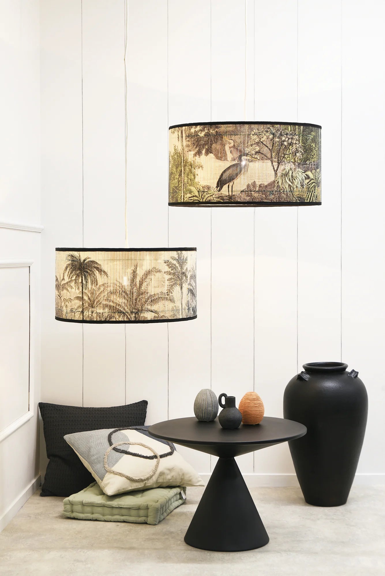 Bamboo lampshade - Muted Birds