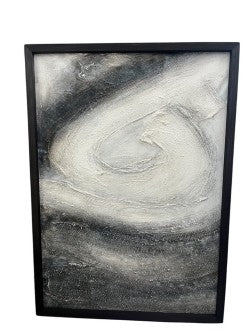 Oil painting in Oak frame -  Black and White