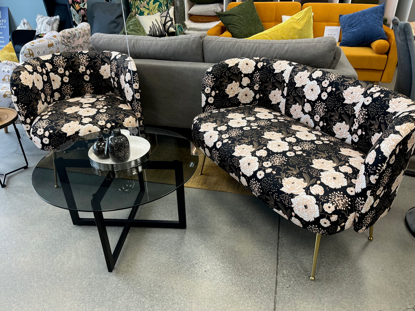 Cloe Flower print chair only