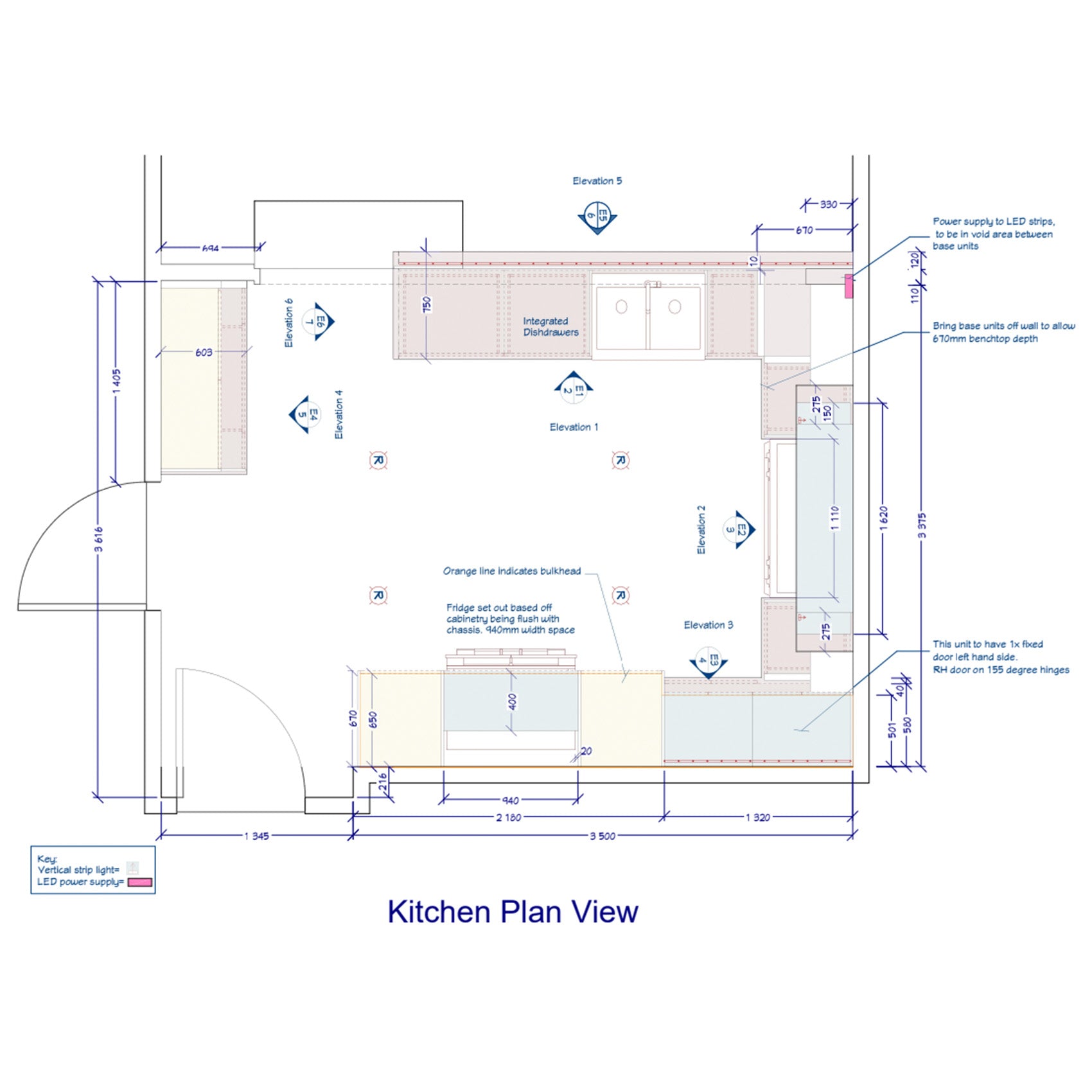 Kitchen Drawings -  1 room package