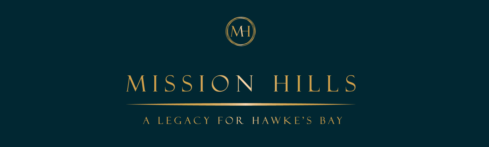 Mission Hills logo with text on a dark blue background