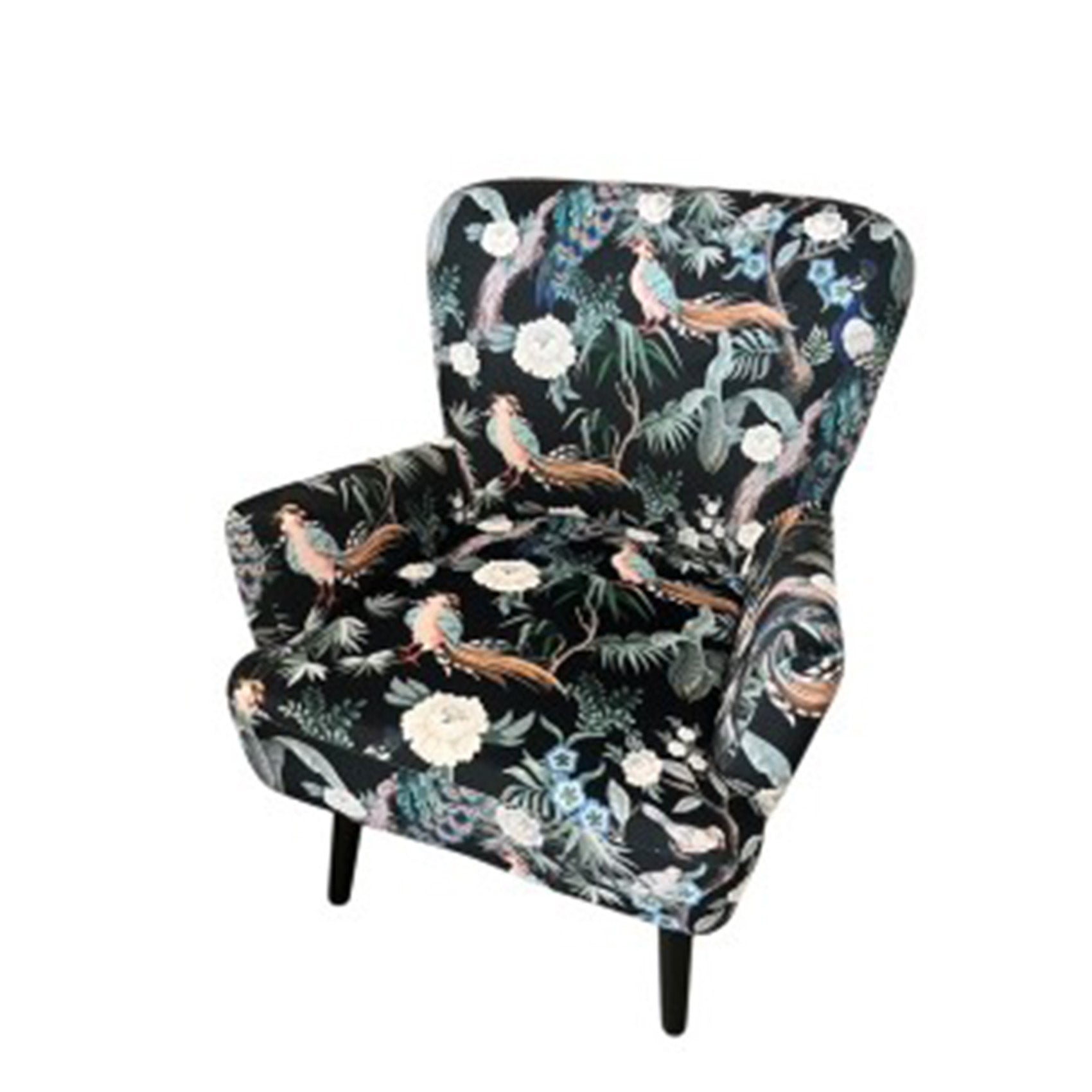 Noja velvet Arm Chair Pawie Print