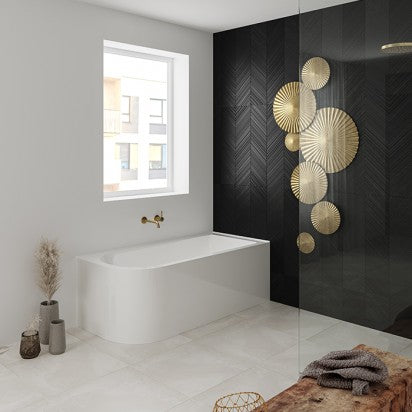 Otto Corner Bath 1650x750x560mm Right - White