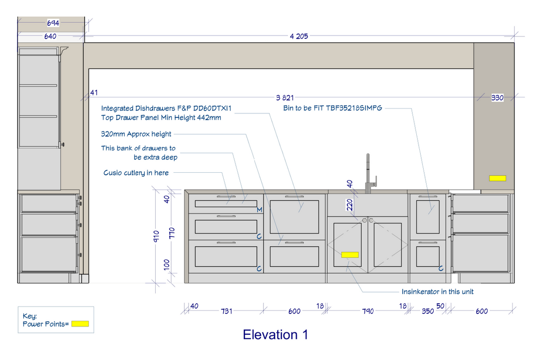 Kitchen Drawings -  1 room package