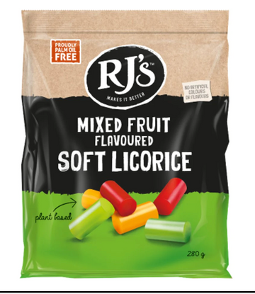 RJ Licorice Mixed fruit  Soft eating 280G