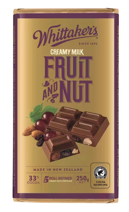 Whittakers Block Fruit and Nut 250g