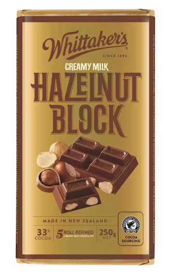 Whittakers Block Hazelnut 250g